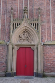 I loved the red doors on the churche